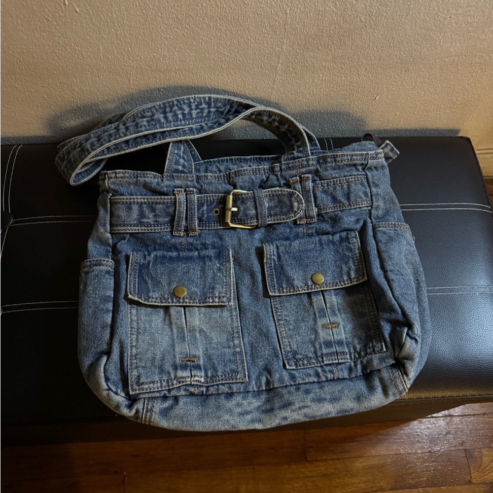 Stylish Blue Denim Shoulder Bag